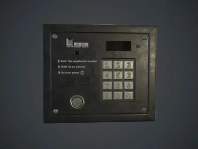 Intercom System PBR Game Ready Low-poly 3D model