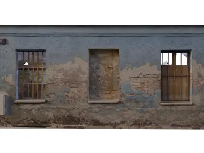 Derelict Wall-6 Low-poly 3D model