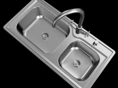 Kitchen Double Sink 3D model
