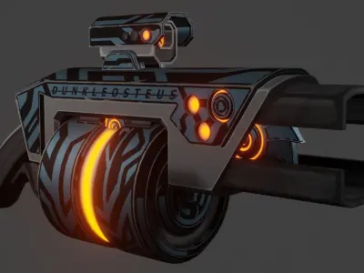 Sci-fi grenade launcher Low-poly 3D model