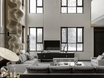     villa interior scenes 3D model