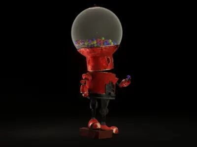 Robot gum Low-poly 3D model