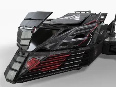 Spaceship Rook Low-poly 3D model