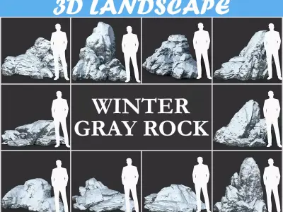 Low poly Snow Rock Low-poly 3D model
