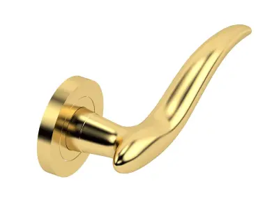 Barcelona Door Handle Brass 3D model