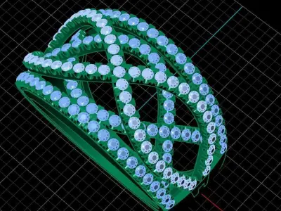 Diamond Ring for Women 3D print model 19