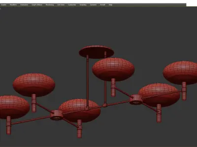 GRAND LINEAR CHANDELIER Low-poly 3D model