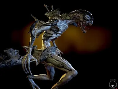 Armored Alien LowPoly Low-poly 3D model