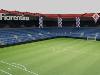Fiorentina Football Stadium Low-poly 3D model