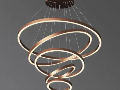 Multi Light Ring Led Pendant Light 3D model