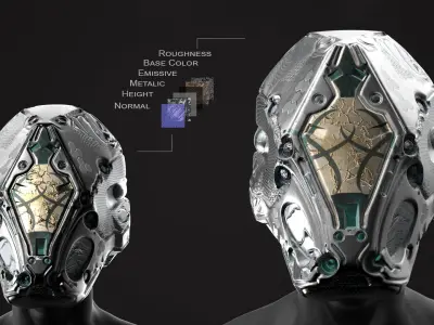 20 Scifi Helmet with Textures  Ready for Games and 3D Softwares Low-poly 3D model