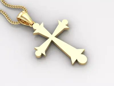 Light Gold 18K Cross Pendant 2CP008 3D print model