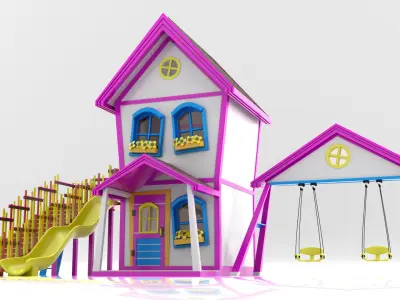 CHILDREN HOUSE  COLORFUL  3D model