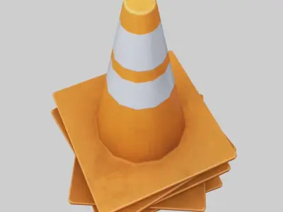 Stack of Traffic Cones Low-poly 3D model