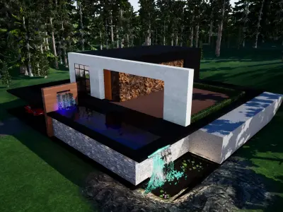 House 81 with swimming pool 3D model