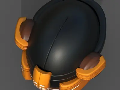 Helmet plastic mask protection scifi futuristic  Low-poly 3D model