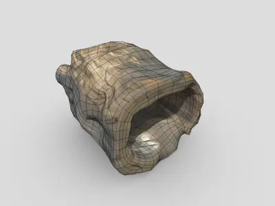 Ancient Tree Trunk Low-poly 3D model