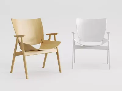 Shell Wood Armlounge 3D model