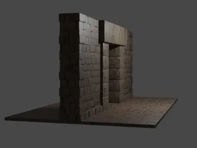 Ancient entrance for games Low-poly 3D model