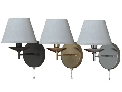 Wall lamp Hotel 60060-1 black - antique bronze - chrome 3D model