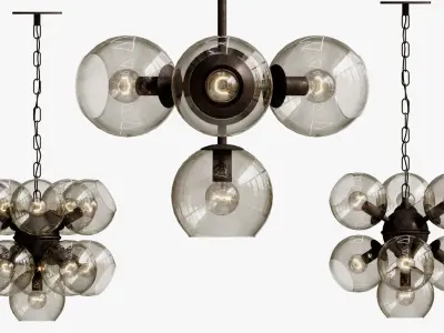 chandelier sphere cumulus glass 3D model