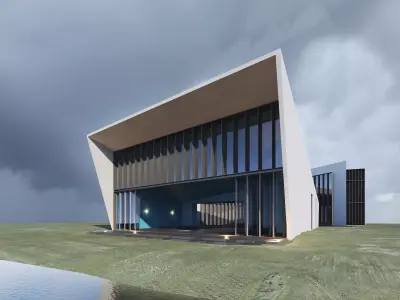 Modern Lake House 3D model