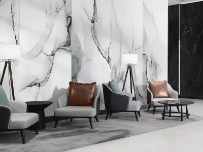 Artistic Marble Stone Wall 3D Model  Texture