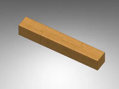 Okkake Daisen Tsugi - Classical Japanese Wood Joint  Free 3D model