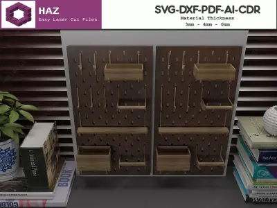 Laser Cut Pegboard Wall 081 3D print model