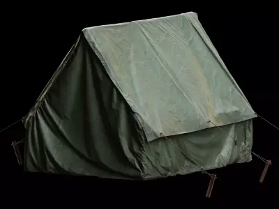 Military Tent 02 Low-poly 3D model
