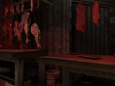 Atmospheric Detailed retro hong kong building modular Low-poly 3D model