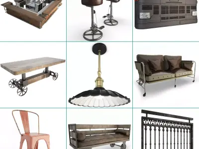 Vintage and Industrial Furniture Collection Segarra 3D model