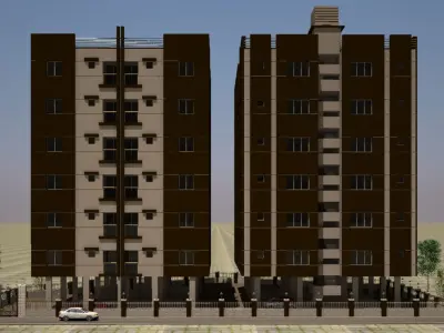 Residential Day View 3D model