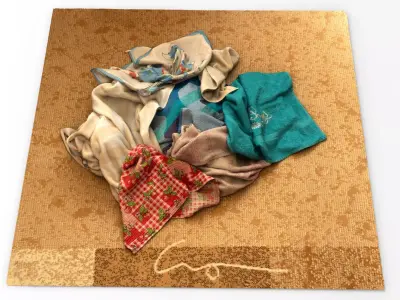Towel Debris Low-poly 3D model