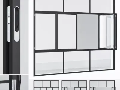 Aluminium window 16 3D model