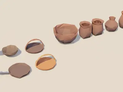 Vikings Village Pack Low-poly 3D model