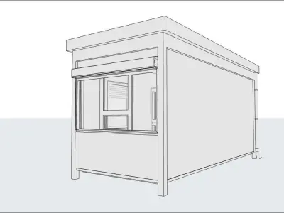 container guard booth 600cm x 250cm many formats 3D model purchase