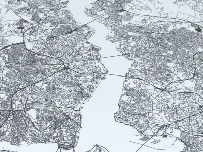 Istanbul Road Network and Streets 3D model