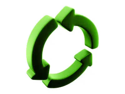 3D  arrows moving in green circle 3D model