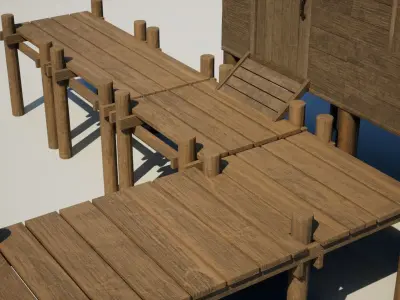 Harbor House Low-poly 3D model