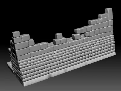 Two-Level Fantasy Ruins with Stairs 3D Printable Terrain Model 3D print model