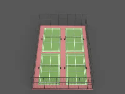 Outdoor Badminton Court 3D model