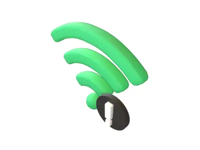 Wifi Problem Symbol v1 017 Low-poly 3D model