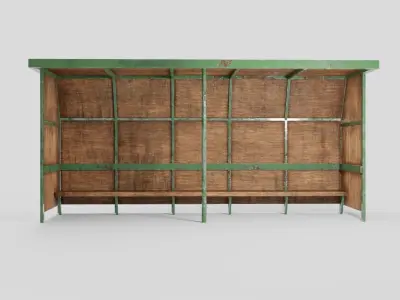 Bus Stop Low-poly 3D model