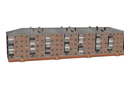 Russian Soviet brick house 3D model
