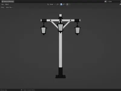Lamp Post - 4 Sided - 3D model
