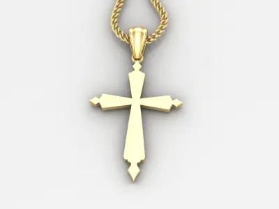 Light Gold 18K Cross Pendant 1CP100 3D print model