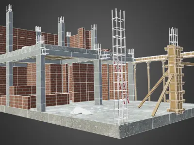 Simple construction 2 Low-poly 3D model