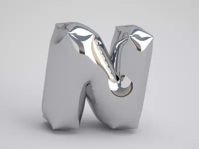 N Balloon Silver 3D model