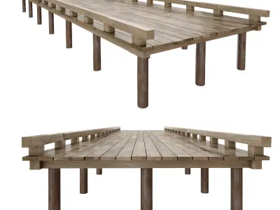 Coastal sea pier 3D model